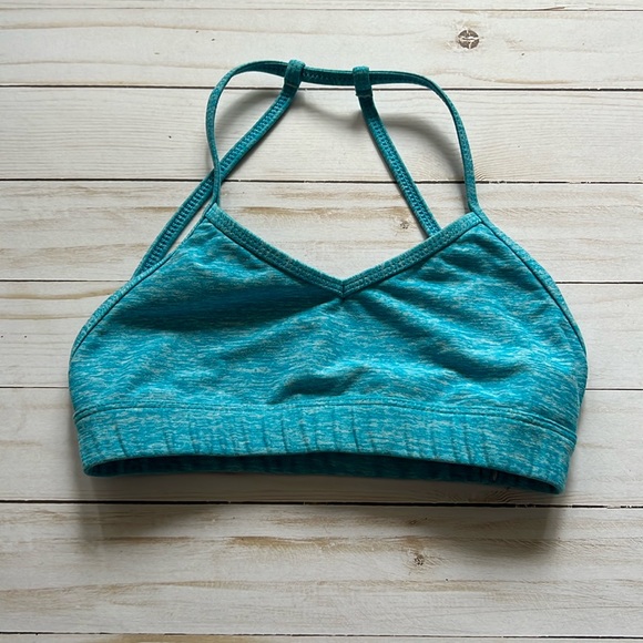 Blue youth dance sports bra - Picture 1 of 3